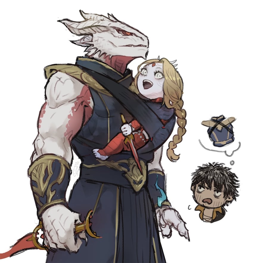 orin the red, the dark urge, and enver gortash (dungeons & dragons and 2 more) drawn by shiba156_ff14