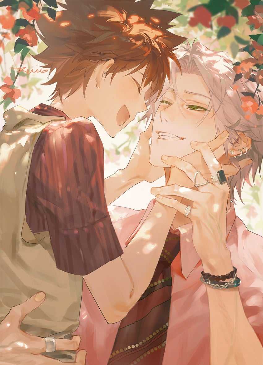 sawada tsunayoshi and gokudera hayato (katekyo hitman reborn!) drawn by ru_(famia)