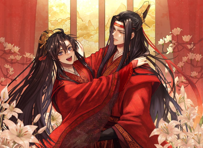wei wuxian and lan wangji (modao zushi) drawn by ganen_cheese