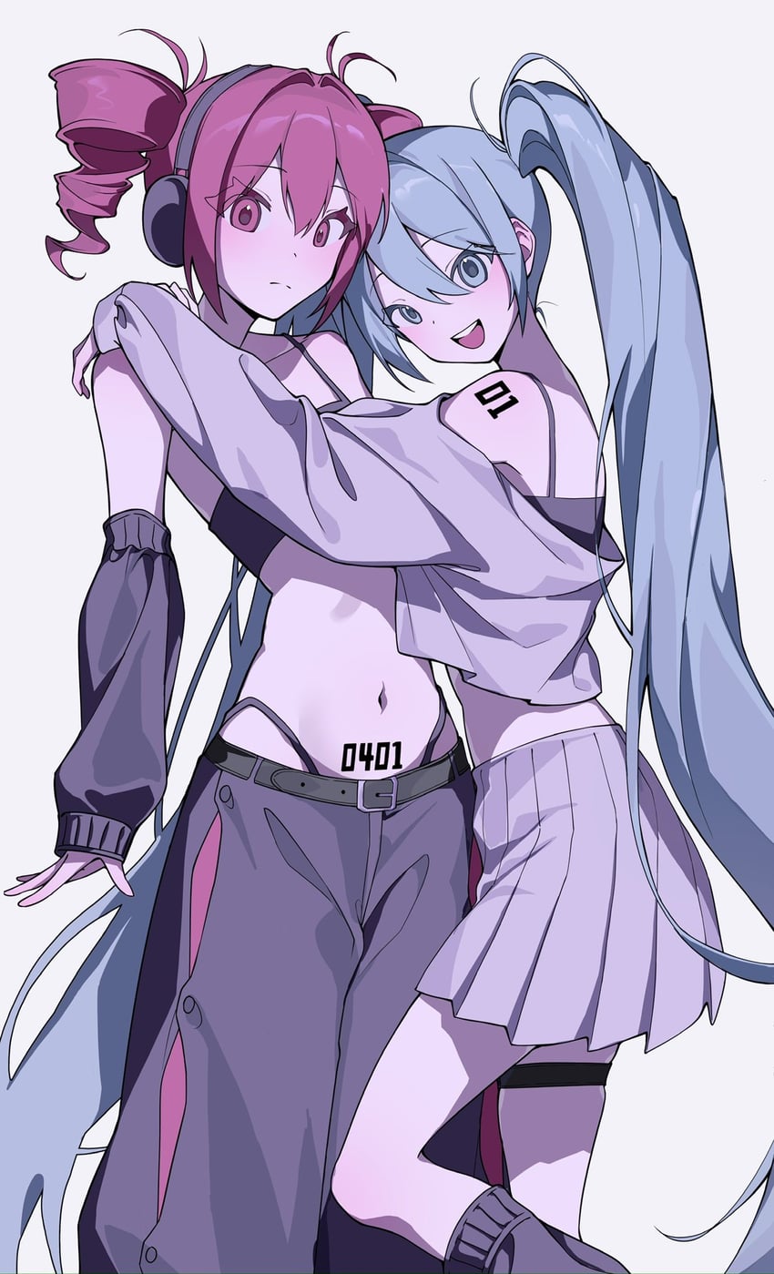 hatsune miku and kasane teto (vocaloid and 1 more) drawn by tomya