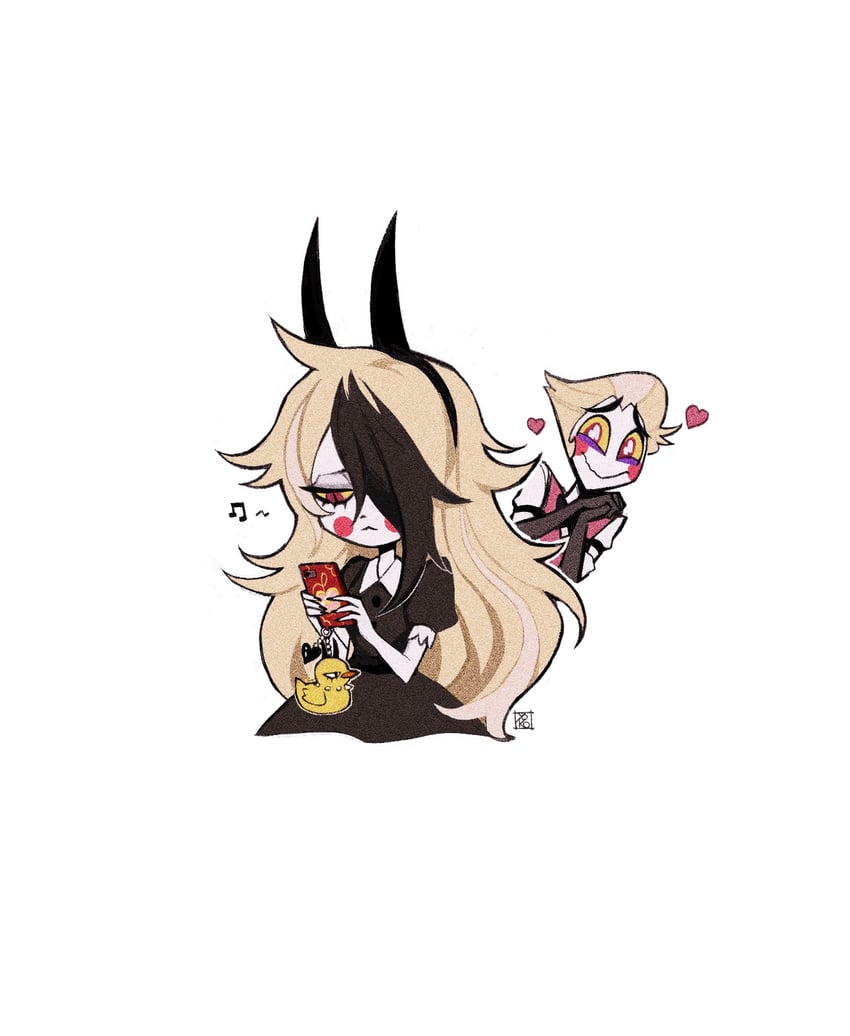 lucifer morningstar and charlie morningstar (hazbin hotel) drawn by yokotn