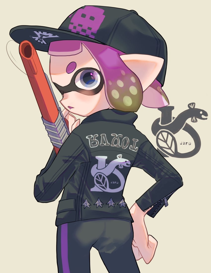 inkling player character and inkling girl (splatoon and 1 more) drawn by nastar_r0