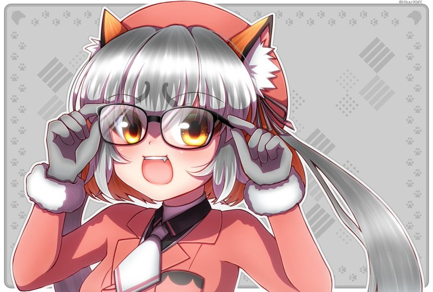 island fox (kemono friends and 1 more) drawn by hikarikmy