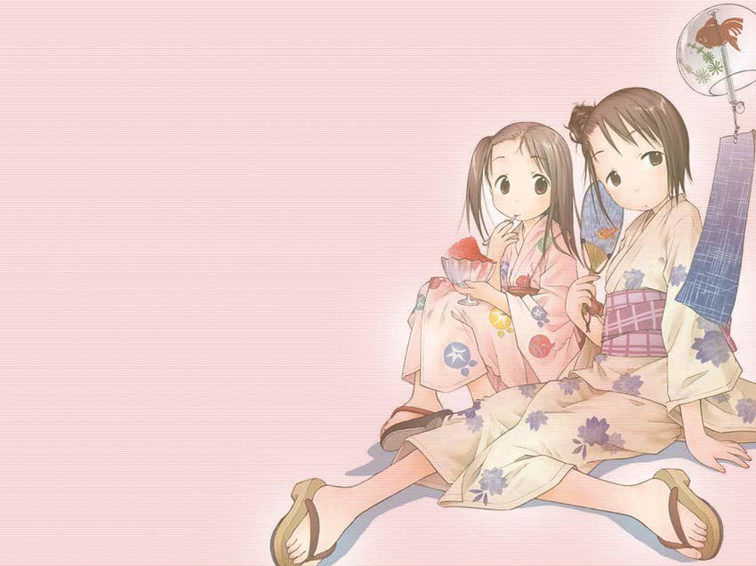 matsuoka miu and itou nobue (ichigo mashimaro) drawn by barasui