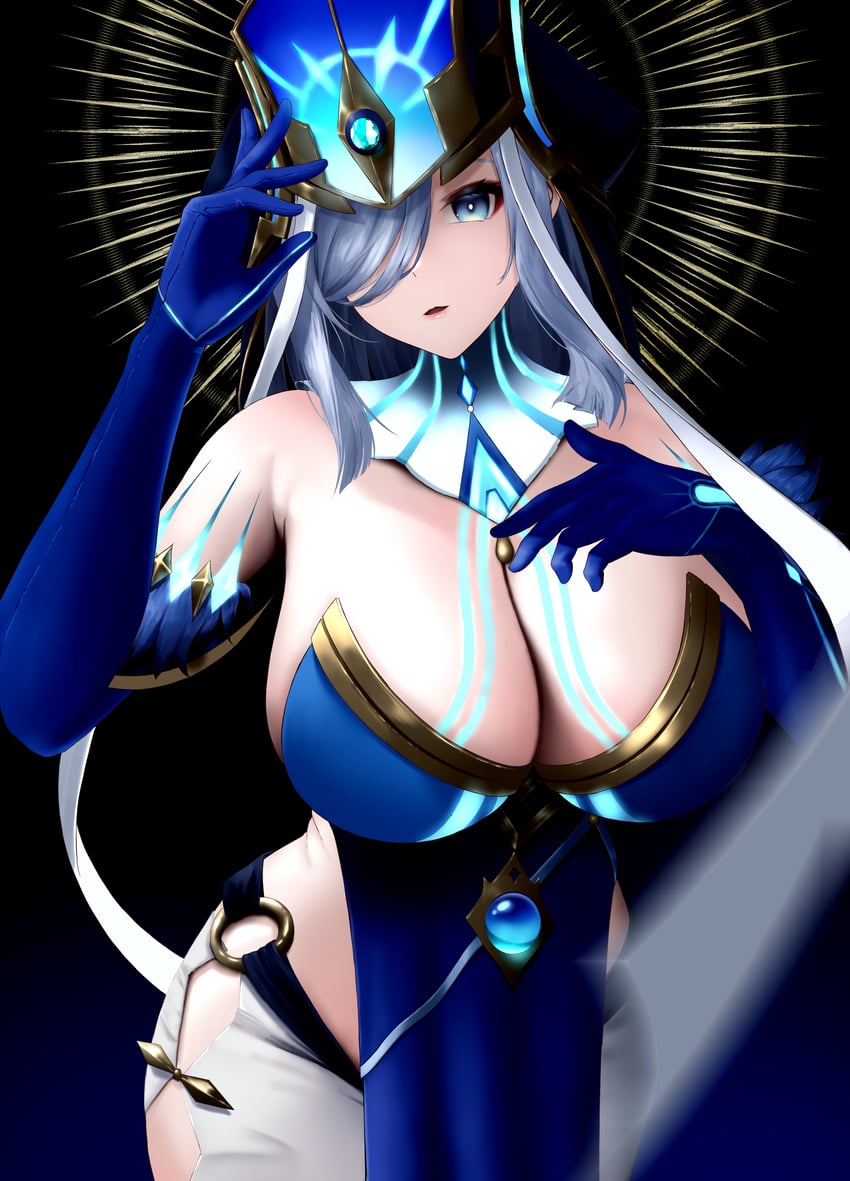 shenhe and mirror maiden (genshin impact) drawn by yumeto_(ym-1)