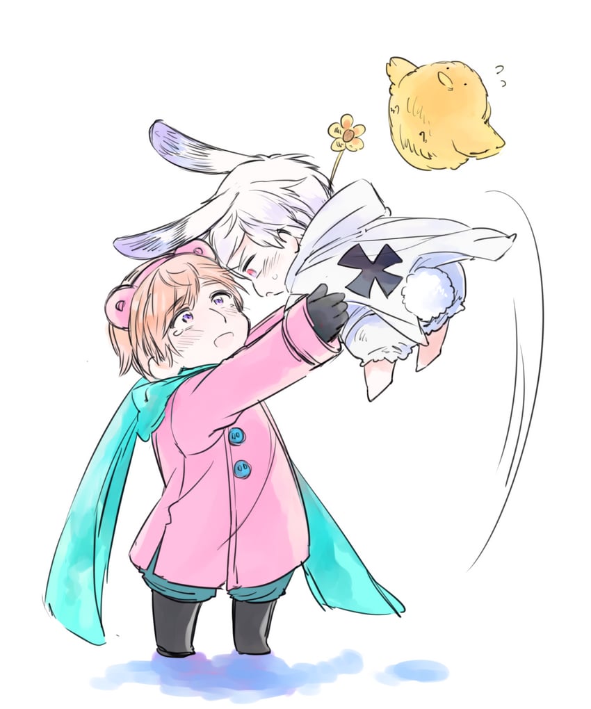 russia, prussia, and gilbird (axis powers hetalia) drawn by goro_nyanko