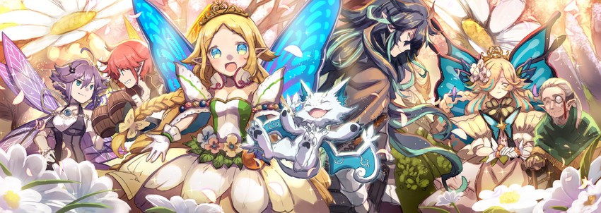 sarodia, zephrodai, palistos, menelia, and floredia (merc storia) drawn by mito_itsuki