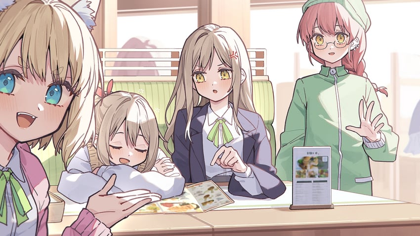 poyo, kanata, haruka, and chuu (100 percent orange juice) drawn by tsukino_(nakajimaseiki)