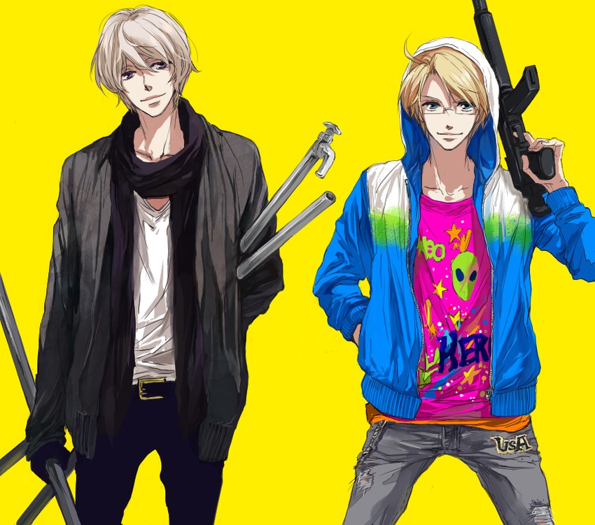 america and russia (axis powers hetalia) drawn by ko_niwatori