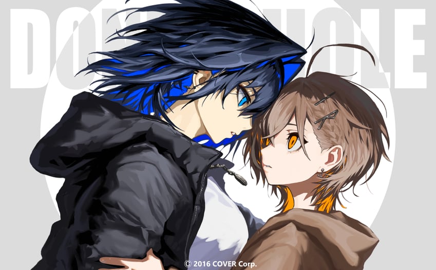 ouro kronii and nanashi mumei (hololive and 1 more) drawn by wawasuke