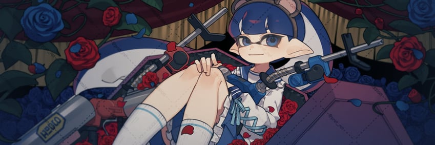 inkling player character and inkling girl (splatoon) drawn by prat_rat