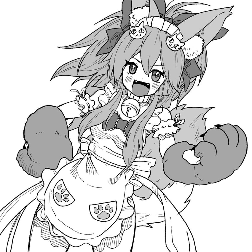 tamamo and tamamo cat (fate and 1 more) drawn by kusama_takato