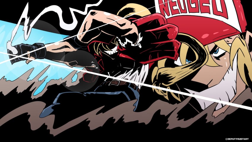 terry bogard (the king of fighters and 1 more) drawn by deputy_rust