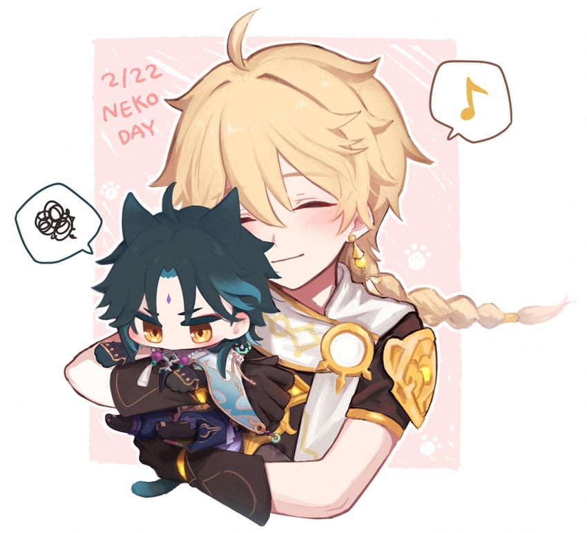aether and xiao (genshin impact) drawn by 30_(user_xnua7274)