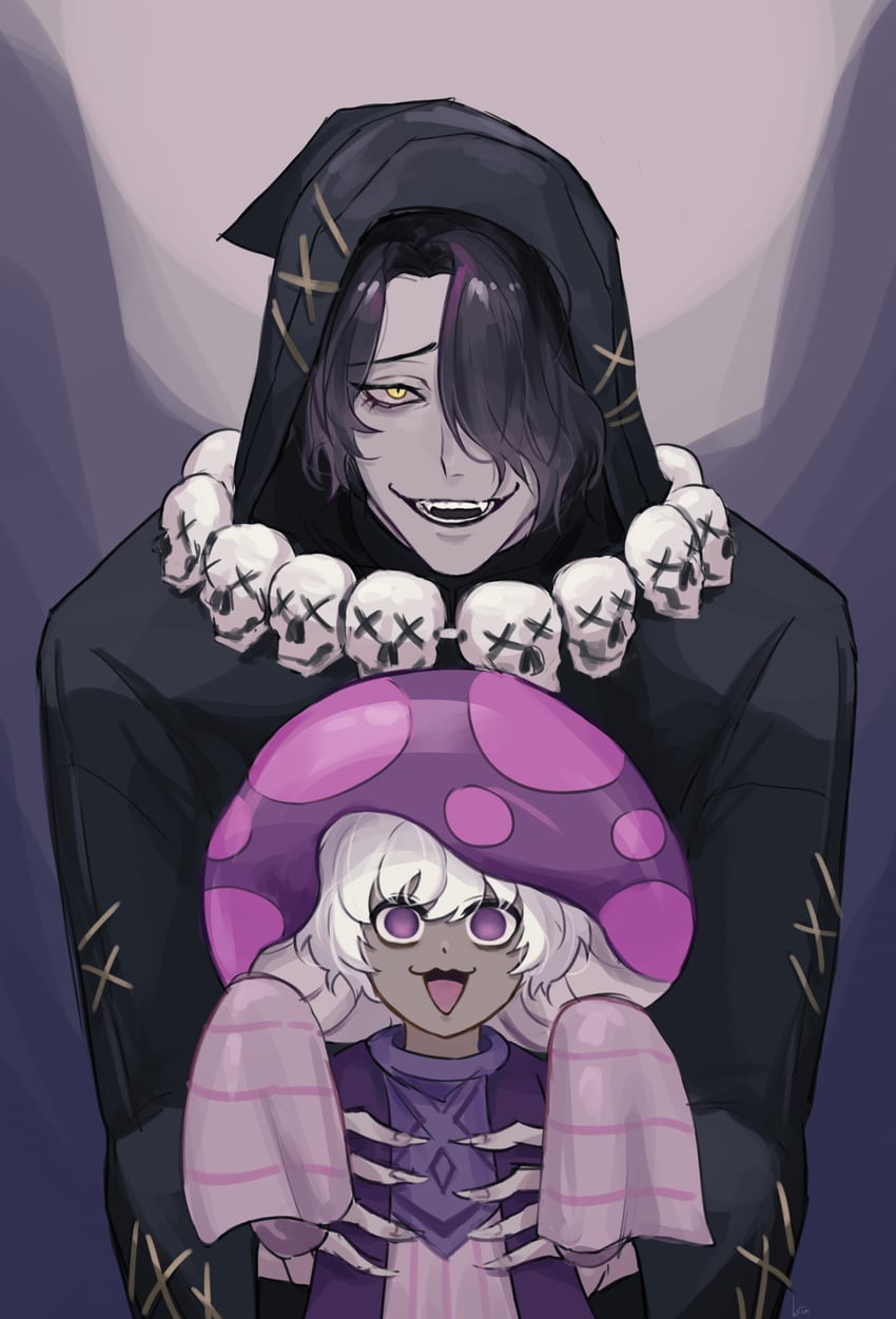 licorice cookie and poison mushroom cookie (cookie run and 1 more) drawn by bin_(binonep)