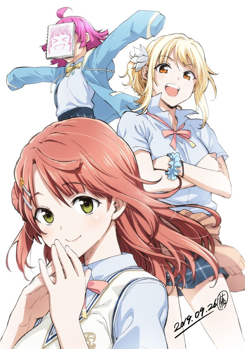 uehara ayumu, tennoji rina, and miyashita ai (love live! and 2 more) drawn by fujimaru_(bluebrand)