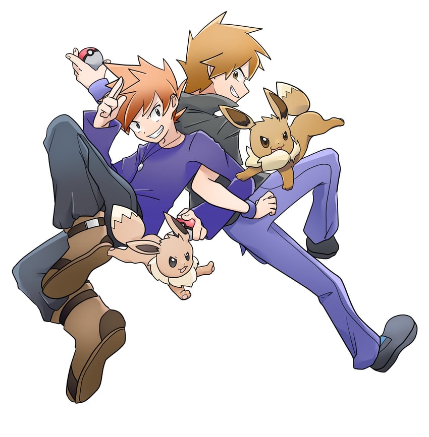 eevee and blue oak (pokemon and 2 more) drawn by mashiro_eaka