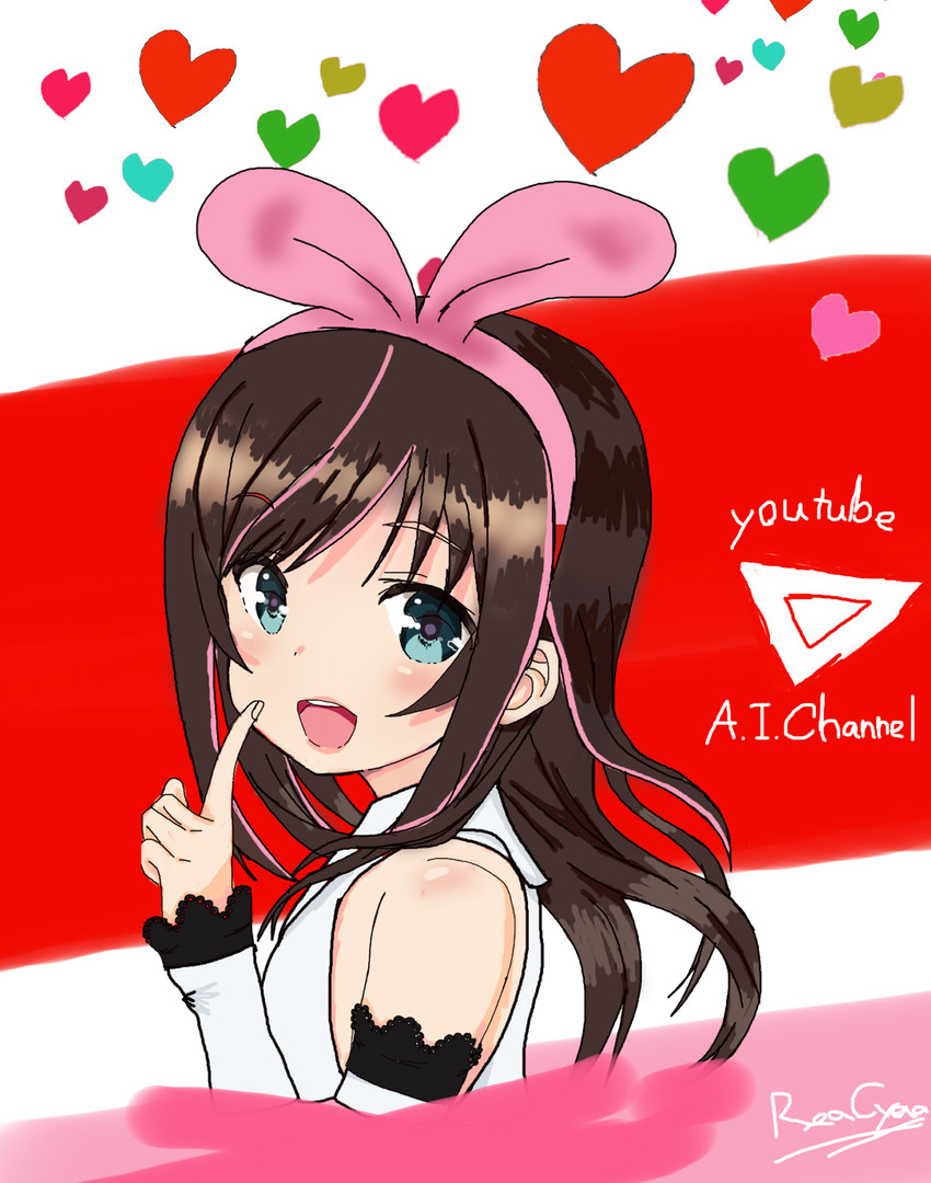 kizuna ai (kizuna ai inc.) drawn by reacyua