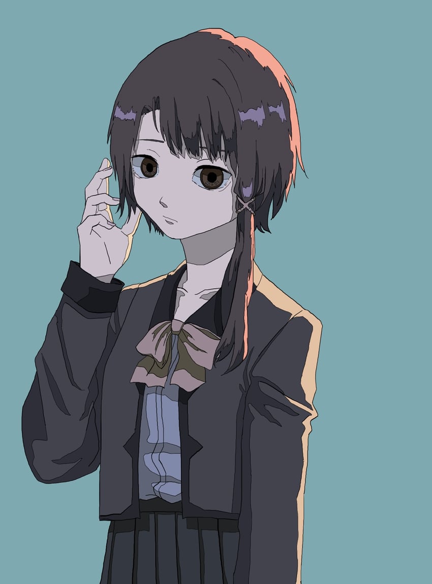 iwakura lain (serial experiments lain) drawn by ye_(ha_leaf)