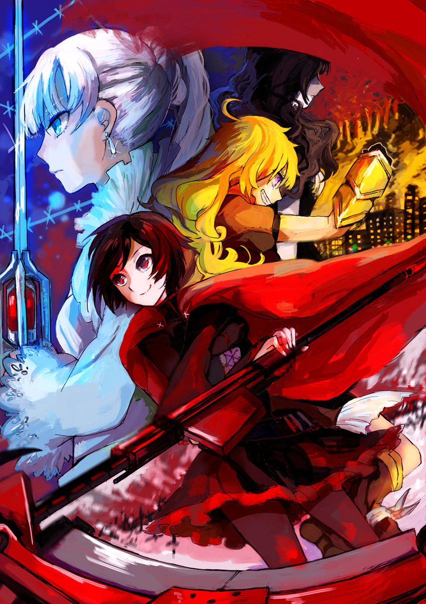 ruby rose, weiss schnee, yang xiao long, and blake belladonna (rwby) drawn by yinghuo