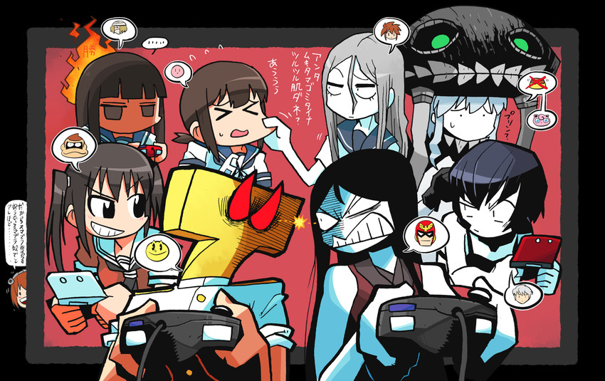 admiral, fubuki, kirby, yukikaze, sendai, and 13 more (kantai collection and 12 more) drawn by rariatto_(ganguri)
