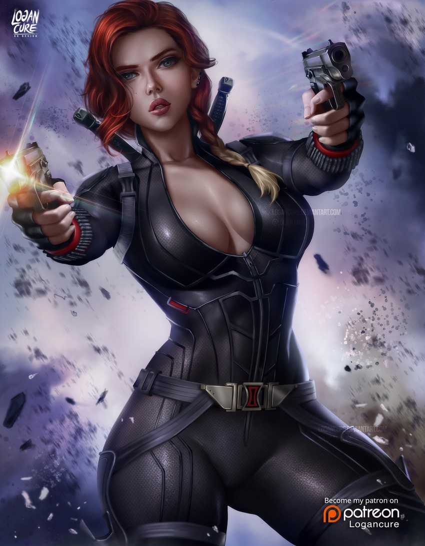 black widow, natasha romanoff, and scarlett johannson (marvel and 3 more) drawn by logan_cure