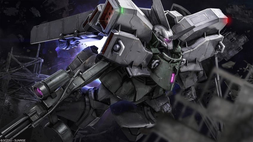 gelgoog and gelgoog stutzer (gundam and 3 more) drawn by tenjin_hidetaka