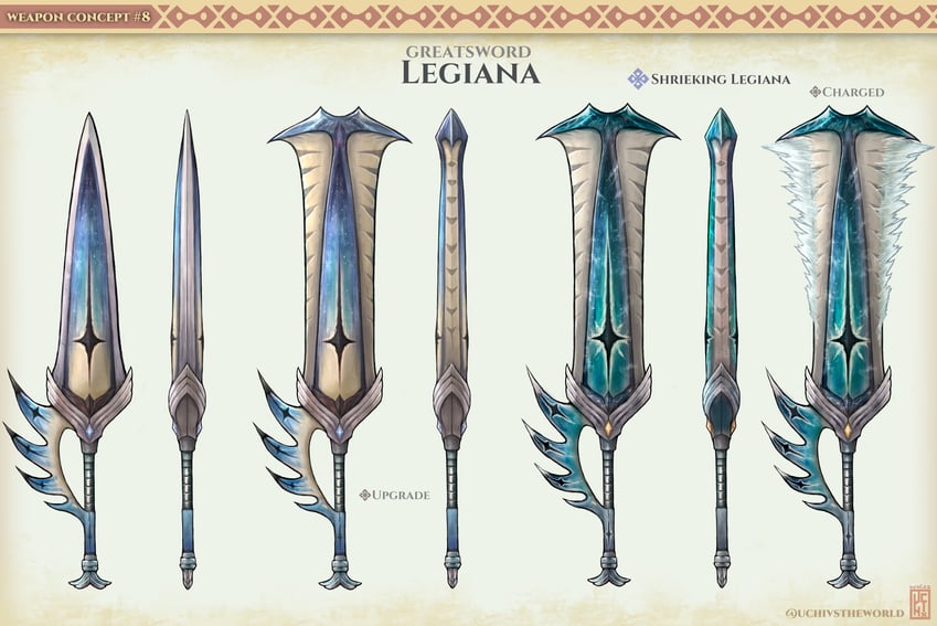 legiana and shrieking legiana (monster hunter and 2 more) drawn by uchi_vs_the_world