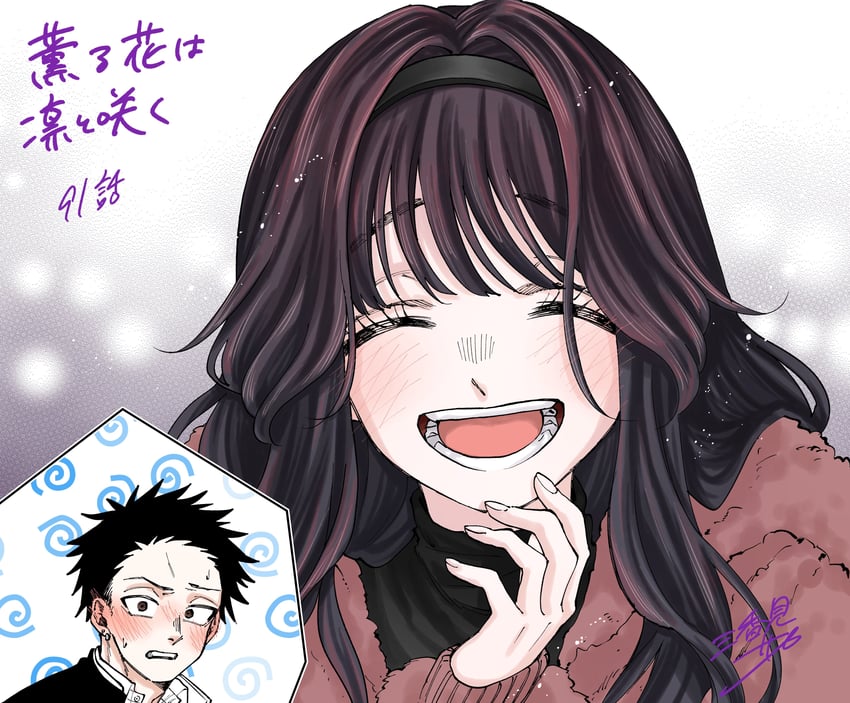 waguri kaoruko and tsumugi rintarou (kaoru hana wa rin to saku) drawn by mikami_saka