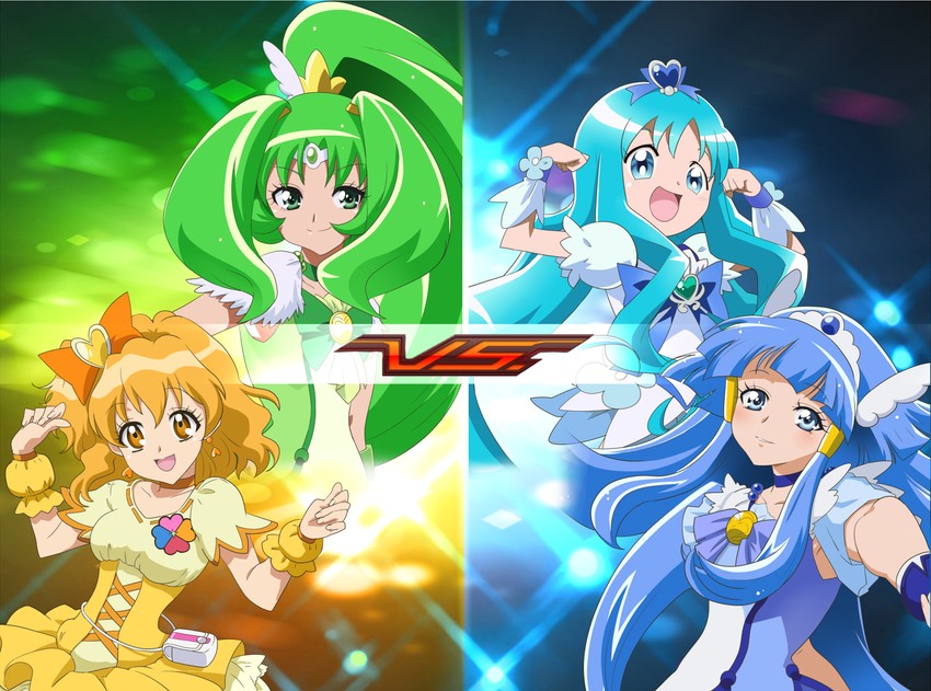 midorikawa nao, aoki reika, kurumi erika, cure marine, cure beauty, and 3 more (precure and 3 more) drawn by gan_balance