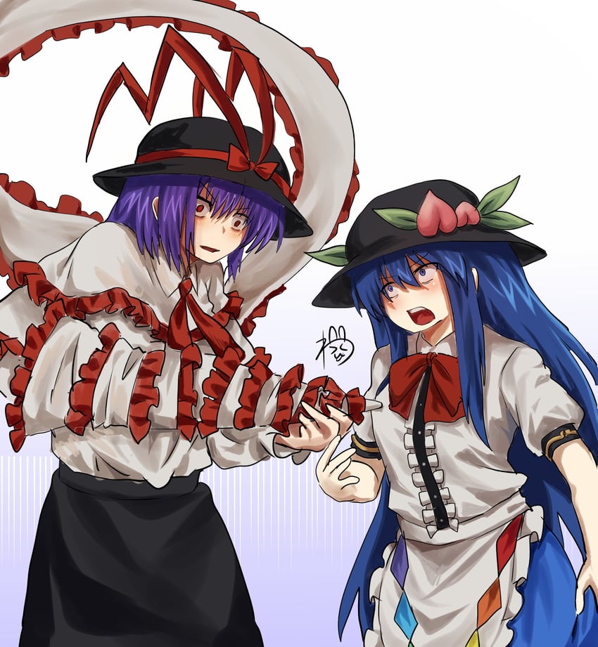 hinanawi tenshi and nagae iku (touhou) drawn by yukine_0930