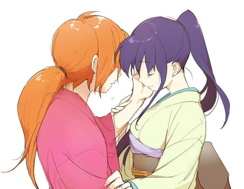 himura kenshin and kamiya kaoru (rurouni kenshin) drawn by yumi_(konbutamago)
