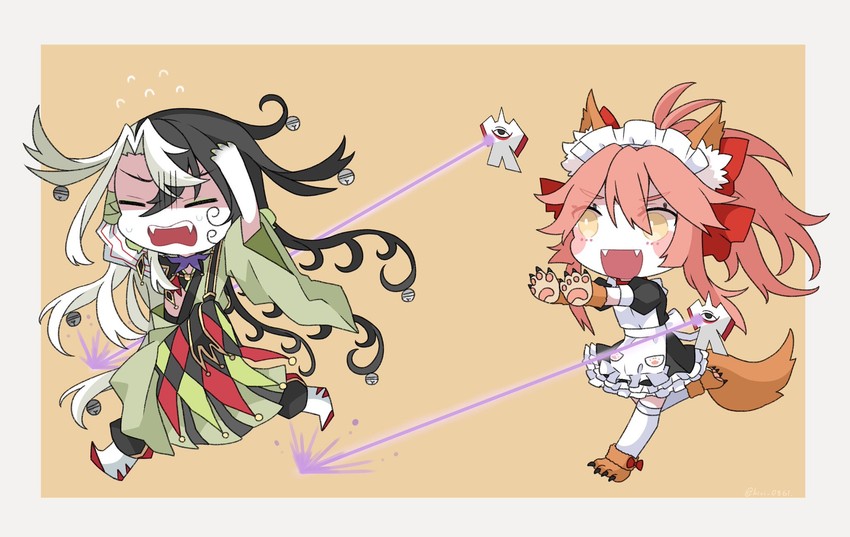 tamamo, tamamo cat, and ashiya douman (fate and 1 more) drawn by kujiramaru