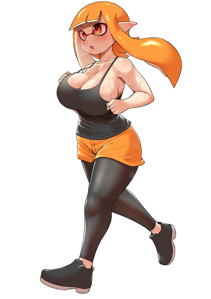 inkling player character and inkling girl (splatoon) drawn by pero_(pero7762)