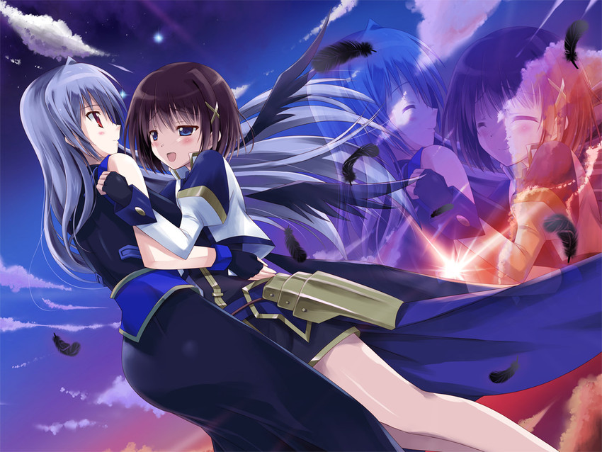 yagami hayate and reinforce (lyrical nanoha and 3 more) drawn by kouzuki_hajime