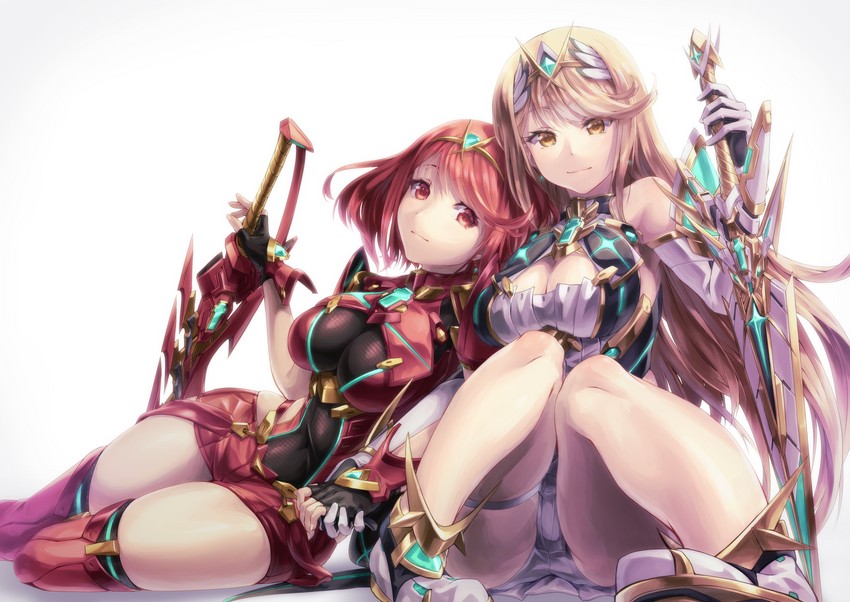 pyra and mythra (xenoblade chronicles and 1 more) drawn by yoshiomi