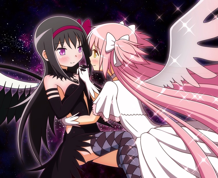 akemi homura, kaname madoka, ultimate madoka, and akuma homura (mahou shoujo madoka magica and 1 more) drawn by cadsensei