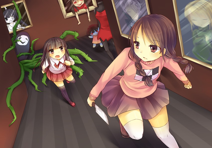 madotsuki, ib, mary, garry, poniko, and 4 more (yume nikki and 1 more) drawn by mary_(14476764)