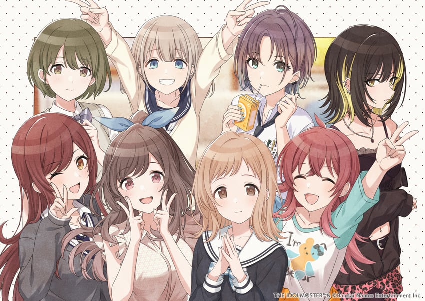 asakura toru, osaki amana, serizawa asahi, tsukioka kogane, komiya kaho, and 3 more (idolmaster and 1 more)