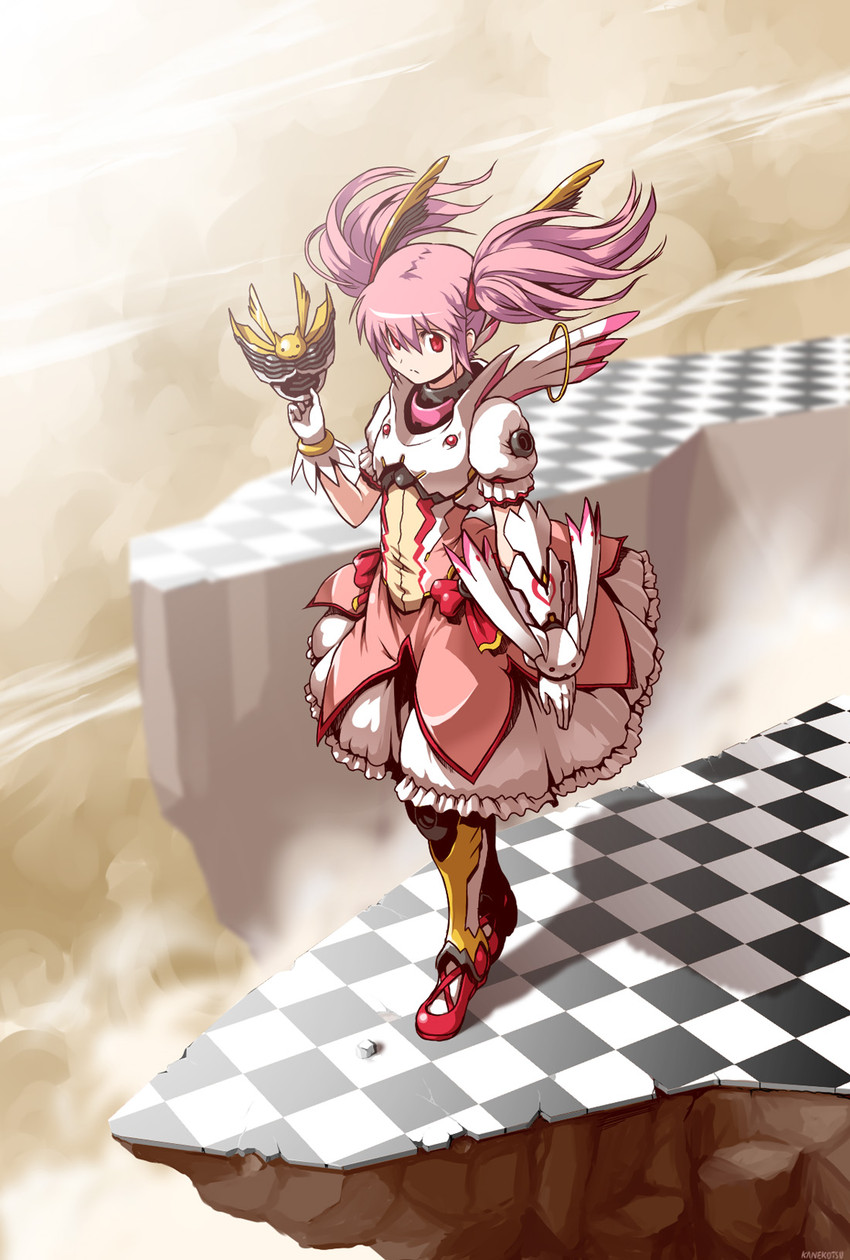 kaname madoka and kyubey (mahou shoujo madoka magica and 2 more) drawn by kaneko_tsukasa