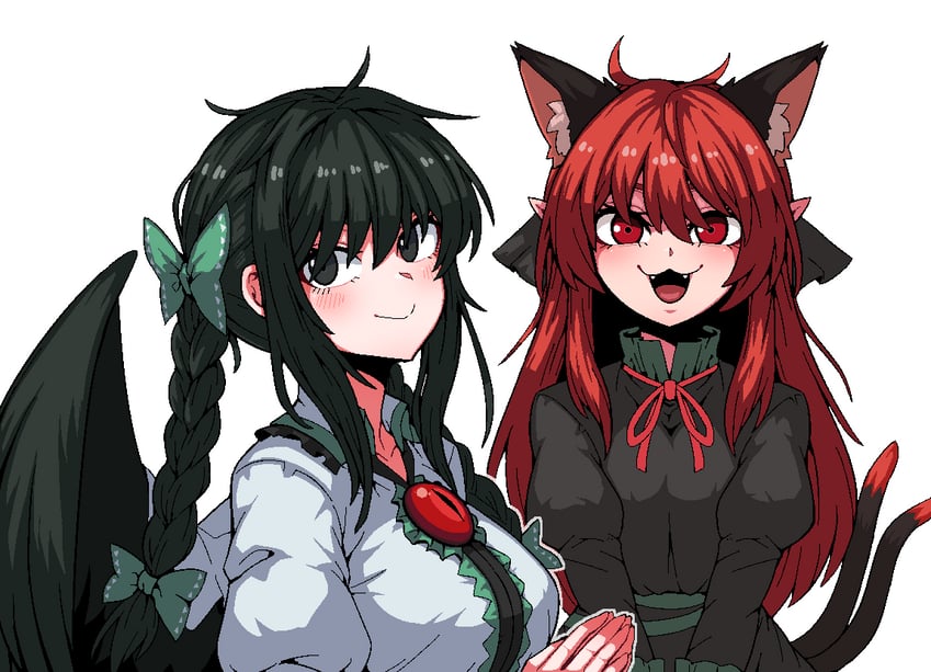 kaenbyou rin and reiuji utsuho (touhou) drawn by formicid