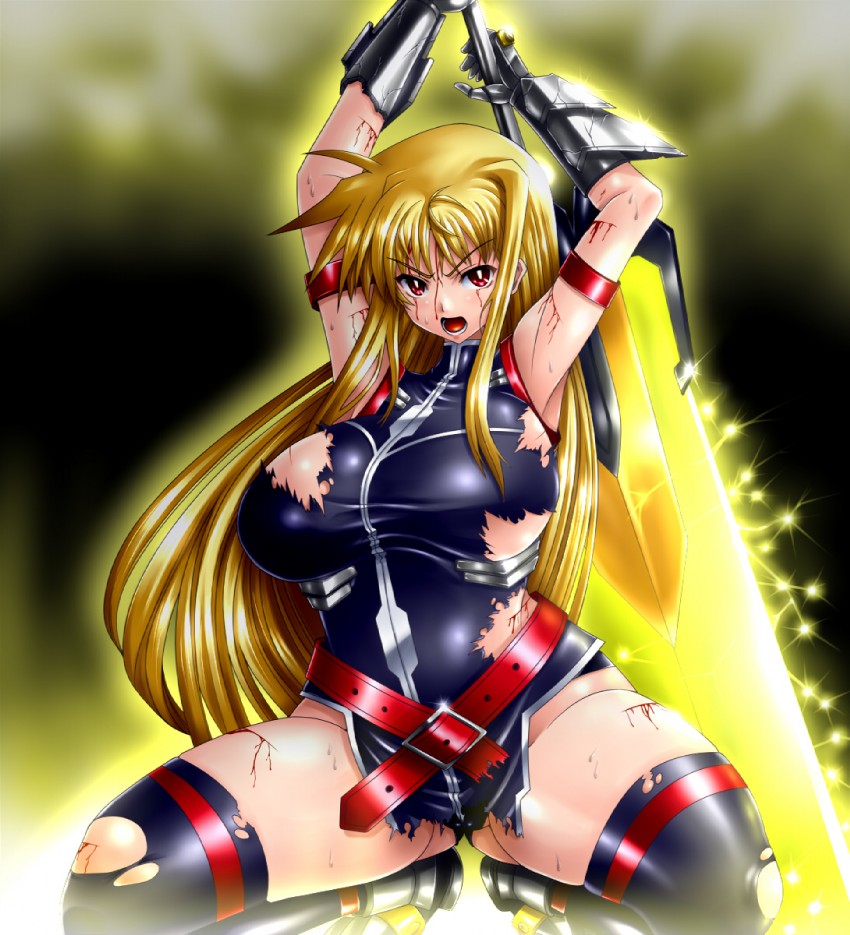 fate testarossa and bardiche (lyrical nanoha and 1 more) drawn by gao_(naodayo)