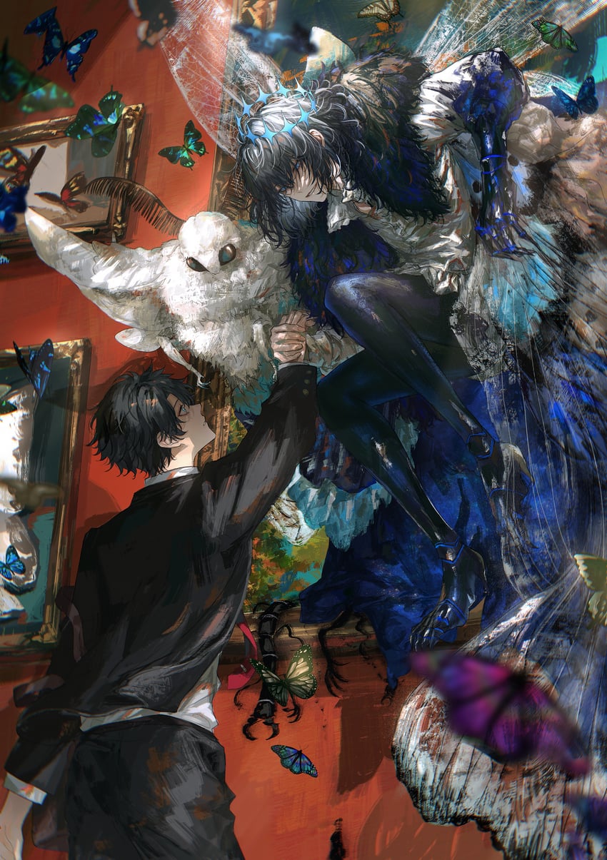 fujimaru ritsuka, oberon, and blanca (fate and 1 more) drawn by asano_(kazusasn)