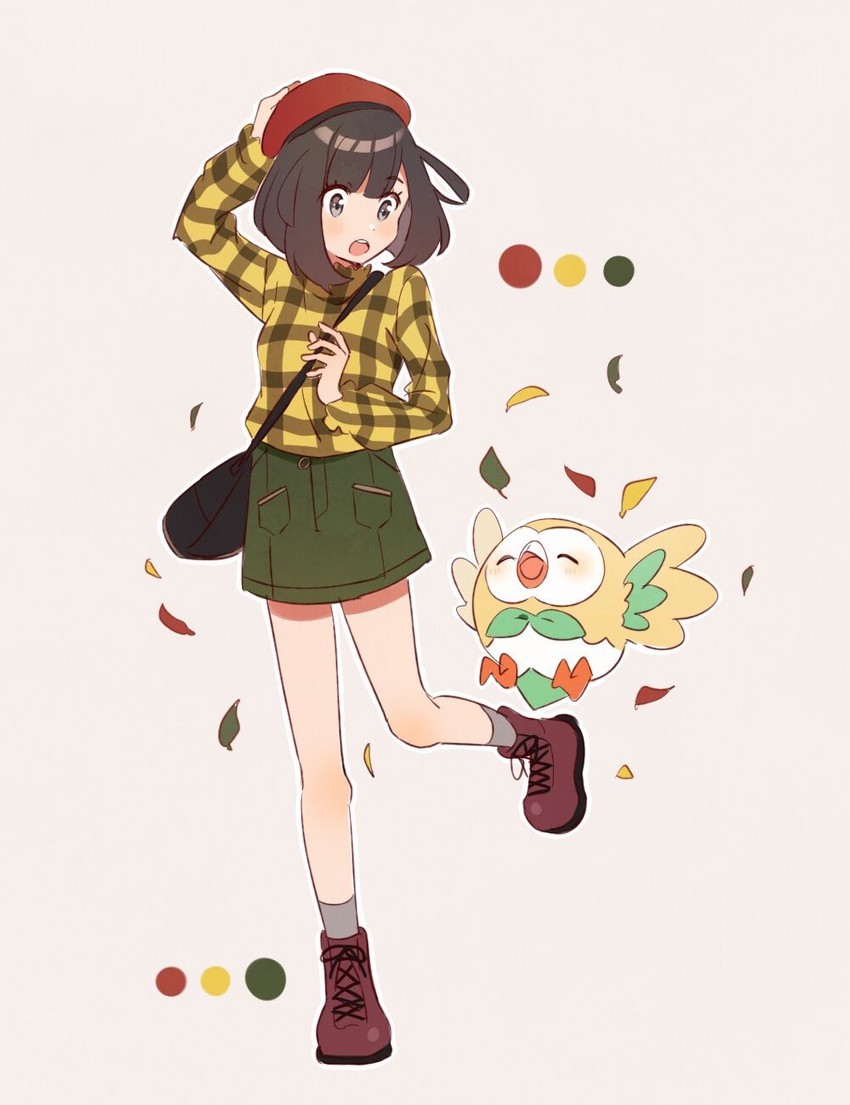 selene and rowlet (pokemon and 1 more) drawn by unapoppo