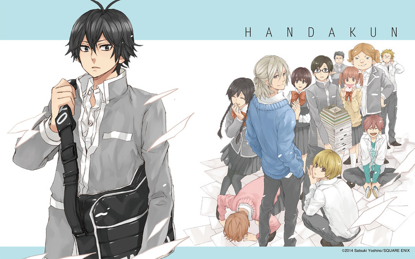 handa seishuu, kawafuji takao, nikaidou reo, higashino koutarou, kinjou miyoko, and 5 more (handa-kun) drawn by yoshino_satsuki