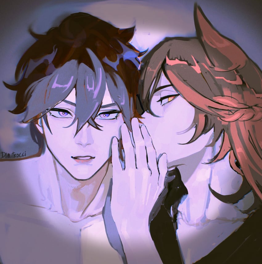 jiaoqiu and moze (honkai and 1 more) drawn by dimitracci