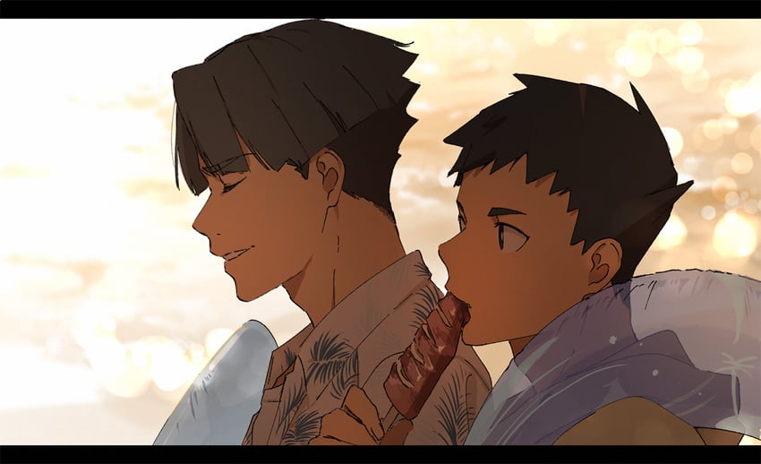 ryunosuke naruhodo and kazuma asogi (ace attorney and 1 more) drawn by officinale_t