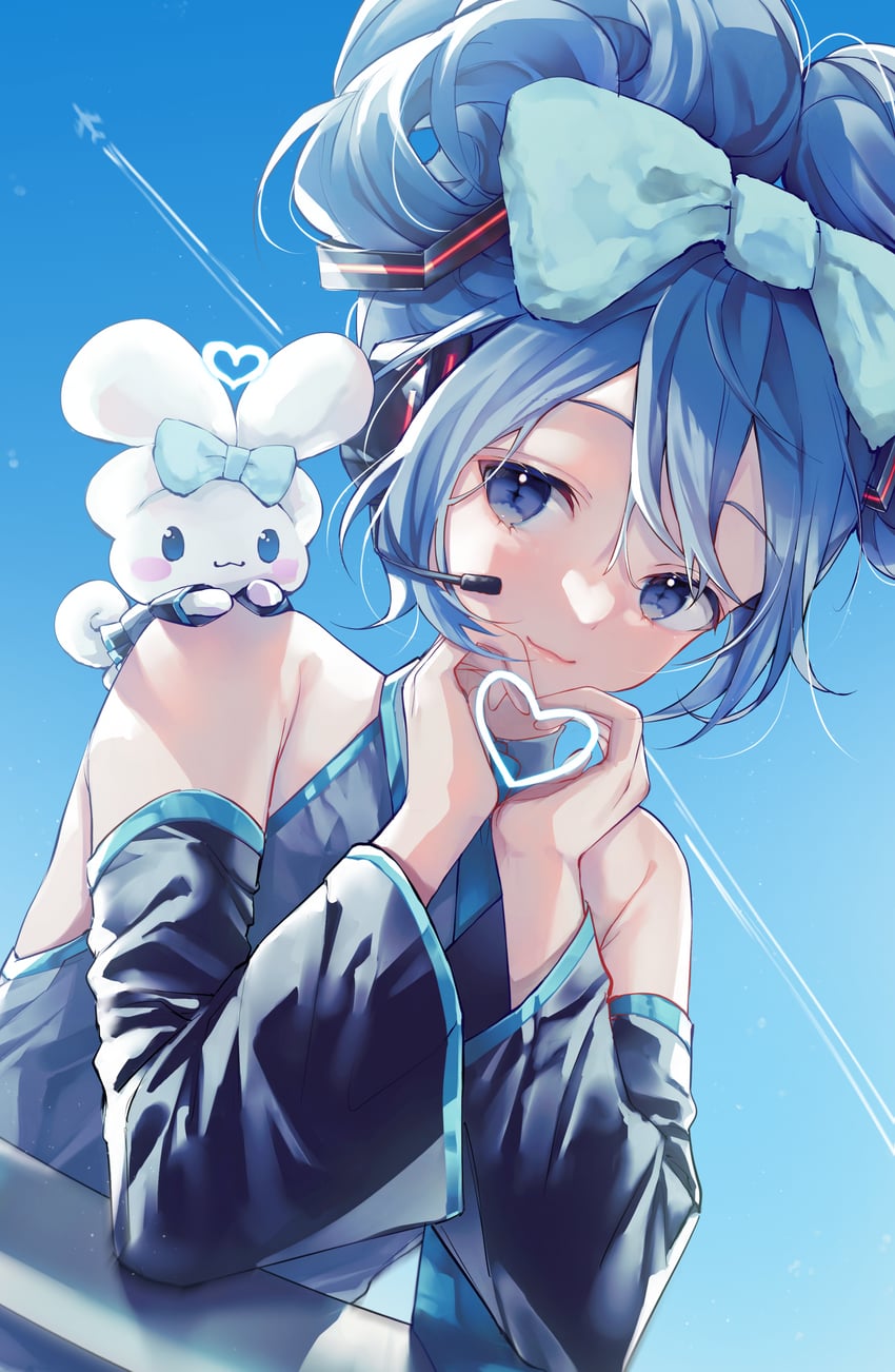 hatsune miku, cinnamoroll, and cinnamiku (vocaloid and 2 more) drawn by sakippo_(sakippo0)