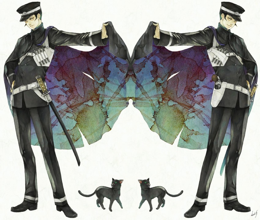 kuzunoha raidou, gouto, and kuzunoha raido (devil summoner and 1 more) drawn by shiki_karuta