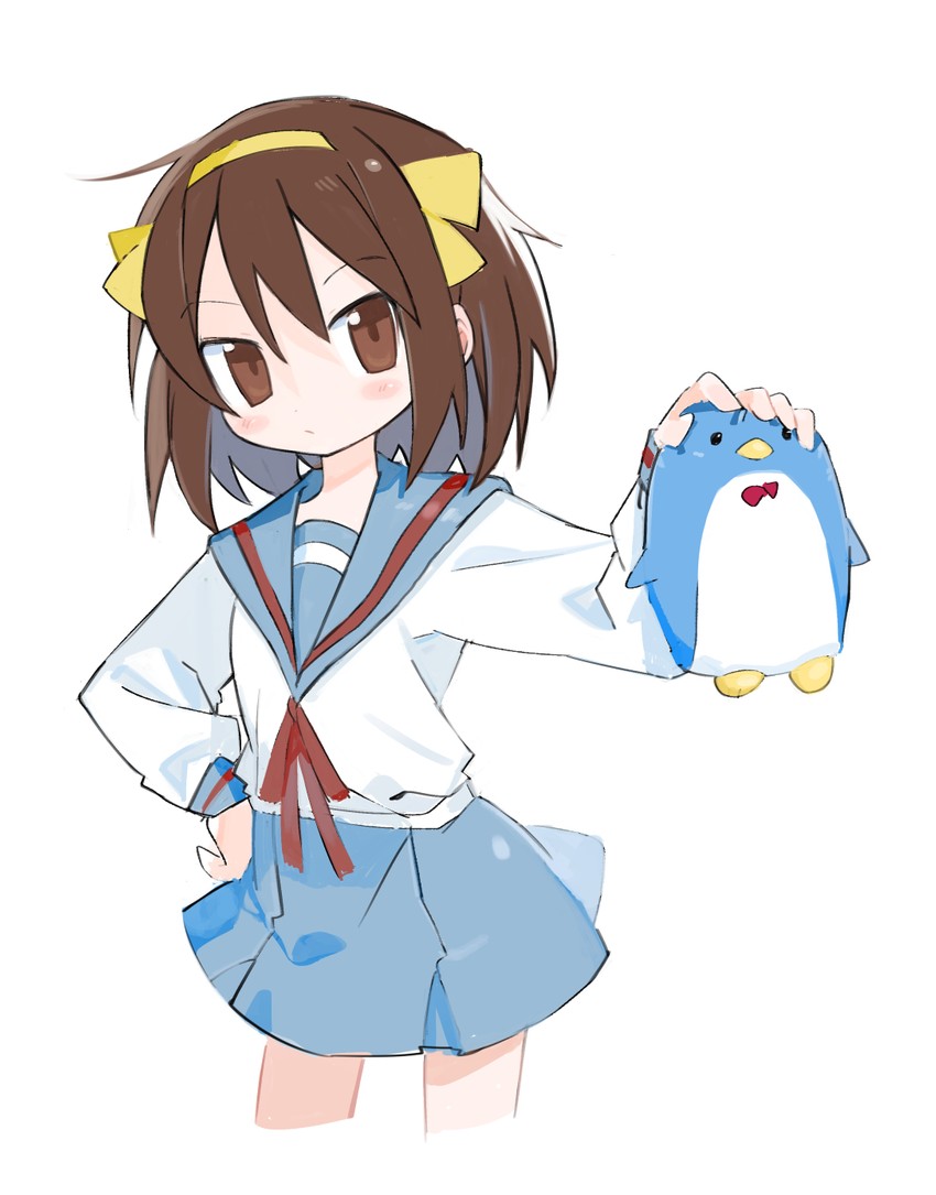 suzumiya haruhi and tuxedo sam (suzumiya haruhi no yuuutsu and 1 more) drawn by kokaki_mumose